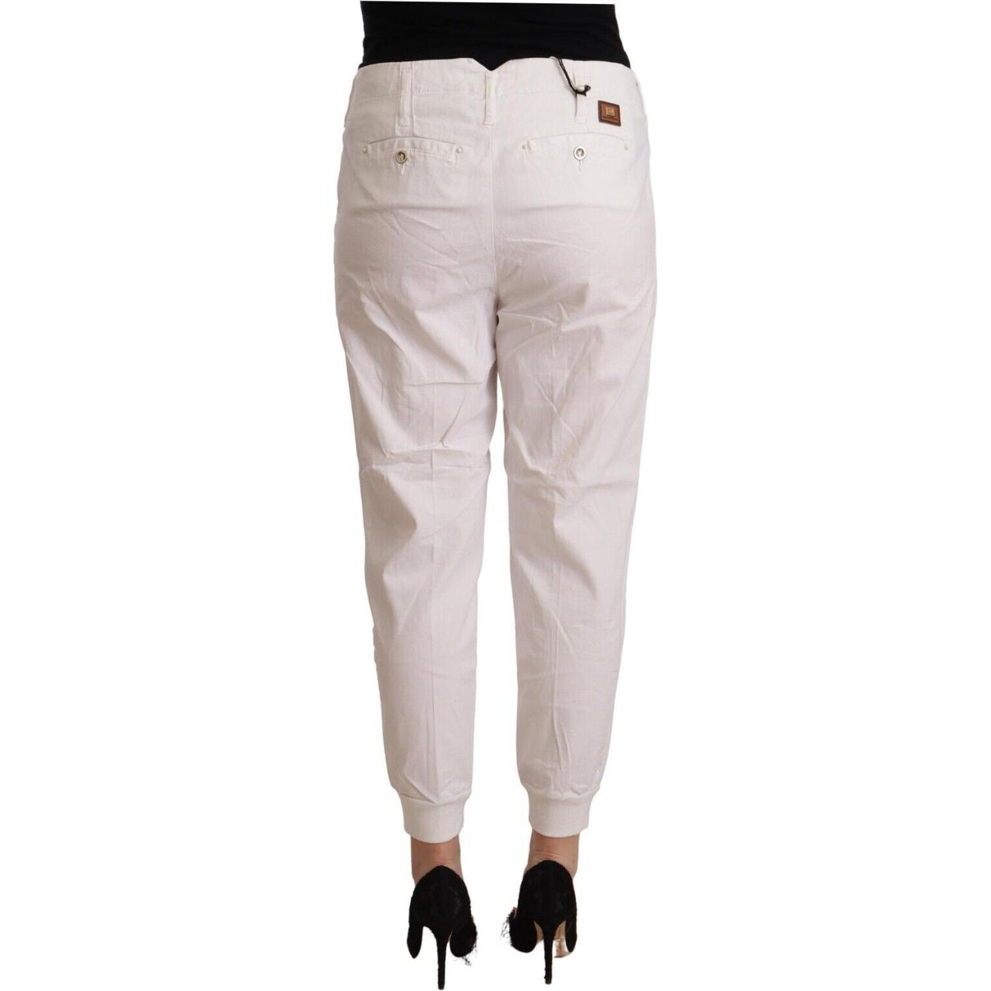 Met Chic White Tapered Cropped Pants Met Gray