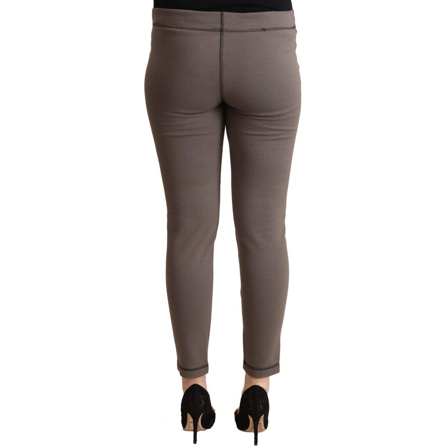 John Galliano Chic Gray Mid Waist Skinny Pants for Sophisticated Style John Galliano Dark Olive Green