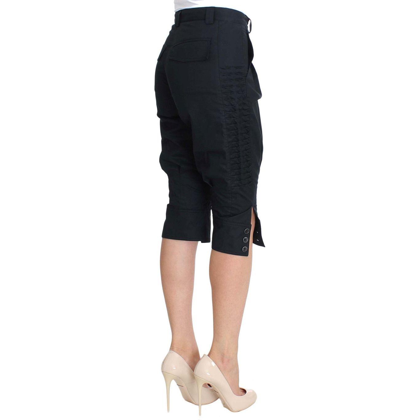 Ermanno Scervino Chic Blue Cotton Casual Pants Jeans & Pants Ermanno Scervino Black