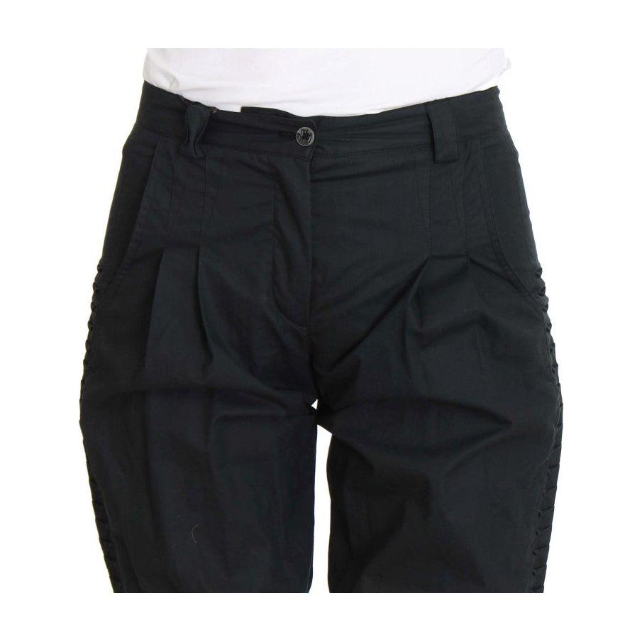 Ermanno Scervino Chic Blue Cotton Casual Pants Jeans & Pants Ermanno Scervino Black