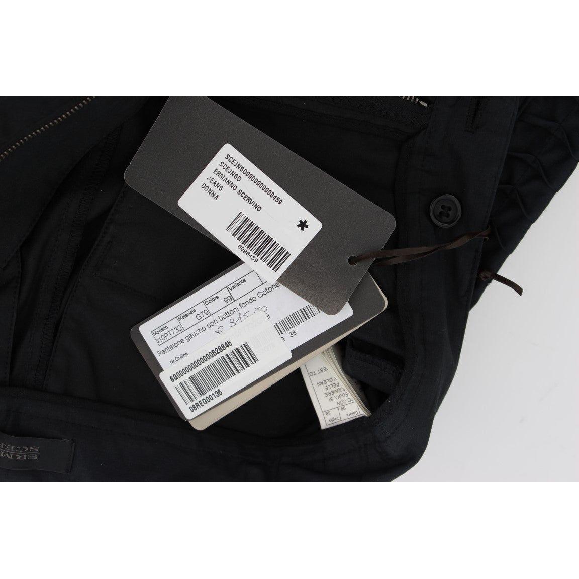 Ermanno Scervino Chic Blue Cotton Casual Pants Jeans & Pants Ermanno Scervino Black