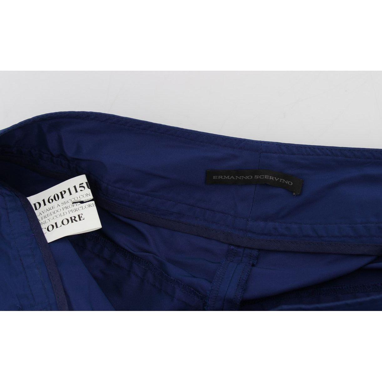 Ermanno Scervino Chic Blue Mid Waist Shorts Ermanno Scervino Light Gray