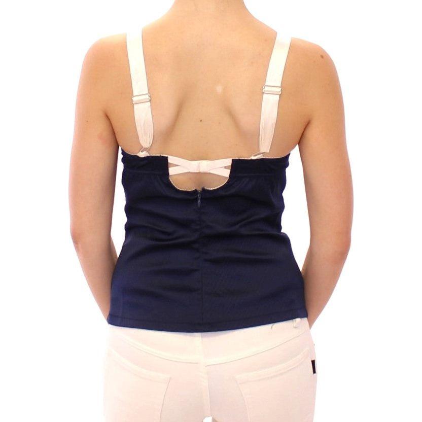 Dolce & Gabbana Blue Sailor Motif Stretch Tank Top Dolce & Gabbana Dark Slate Gray