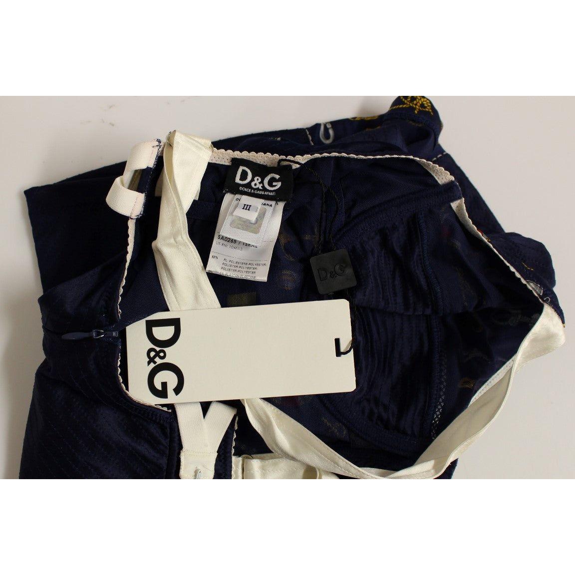 Dolce & Gabbana Blue Sailor Motif Stretch Tank Top Dolce & Gabbana Black