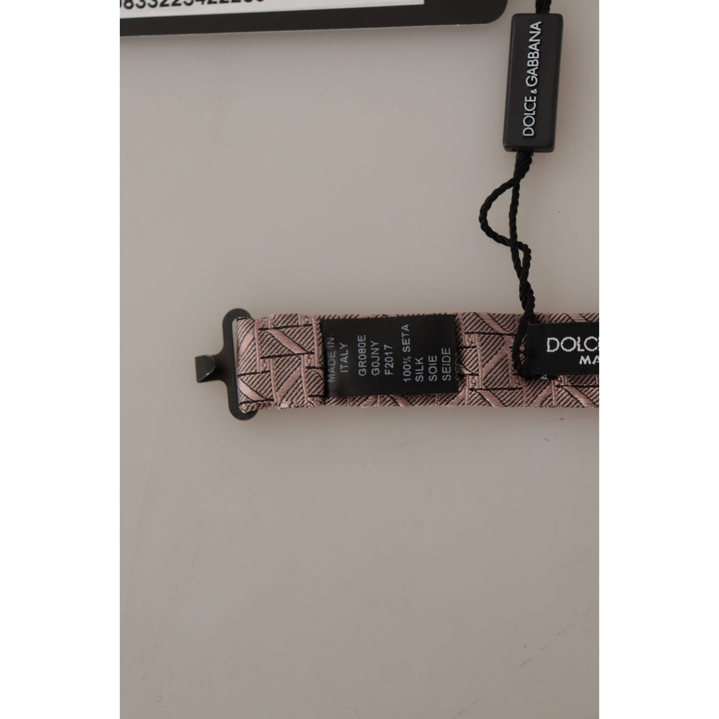 Dolce & Gabbana Elegant Silk Gray Bow Tie - Men's Formalwear Dolce & Gabbana Rosy Brown