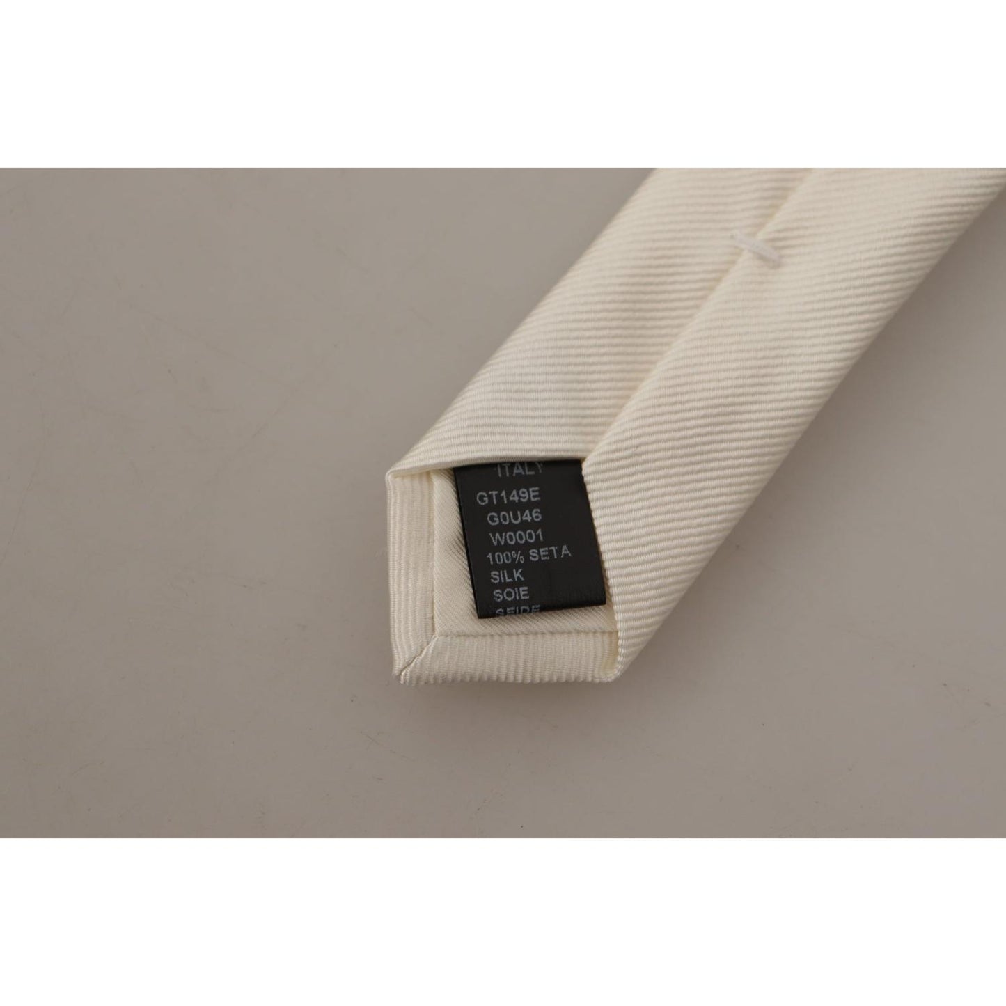 Dolce & Gabbana Elegant White Silk Men's Tie Dolce & Gabbana Rosy Brown