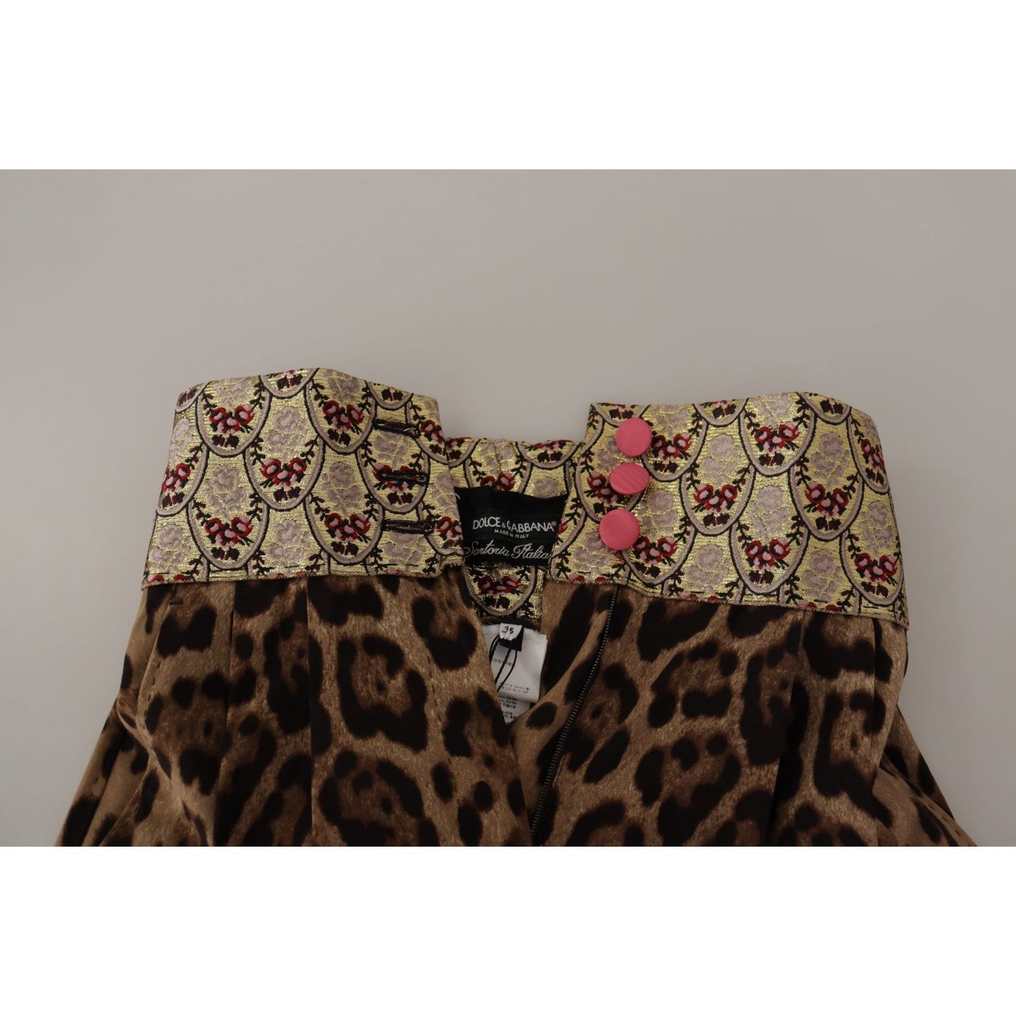 Dolce & Gabbana High Waist Cropped Leopard Jacquard Pants Dolce & Gabbana Dark Gray