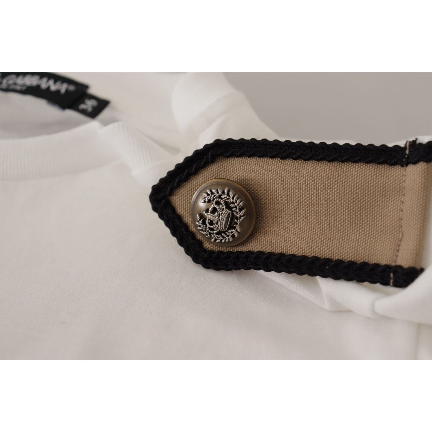 Dolce & Gabbana Elegant Floral Crewneck Cotton Tee Dolce & Gabbana Gray