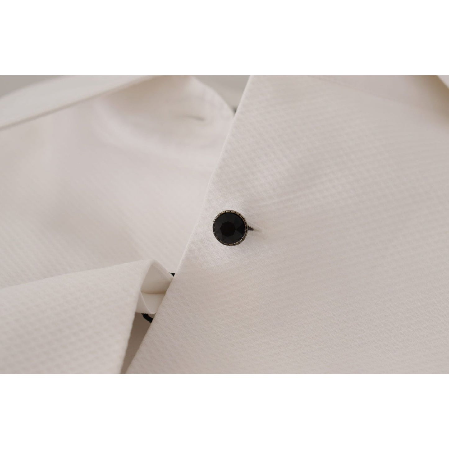 Dolce & Gabbana Elegant Sleeveless Tuxedo Blouse with Crystal Buttons Dolce & Gabbana Gray