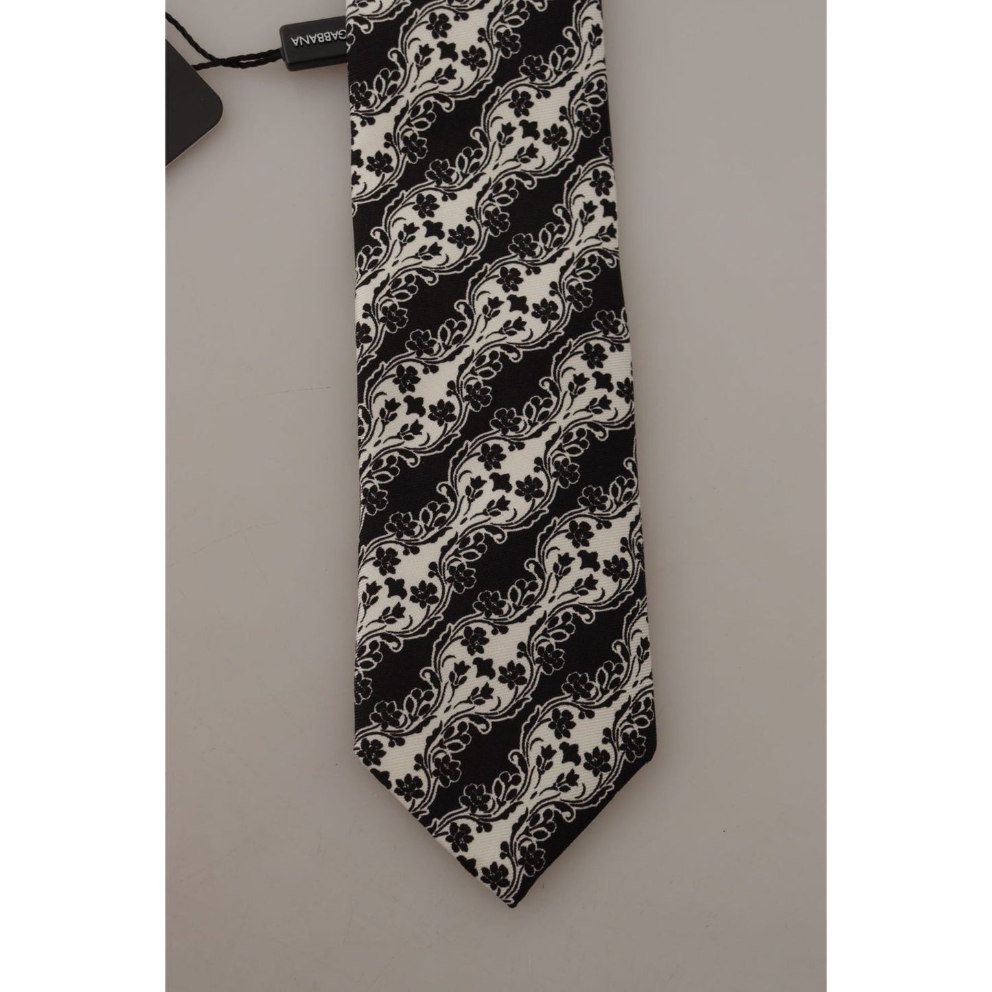 Dolce & Gabbana Elegant Floral Print Silk Bow Tie Dolce & Gabbana Rosy Brown