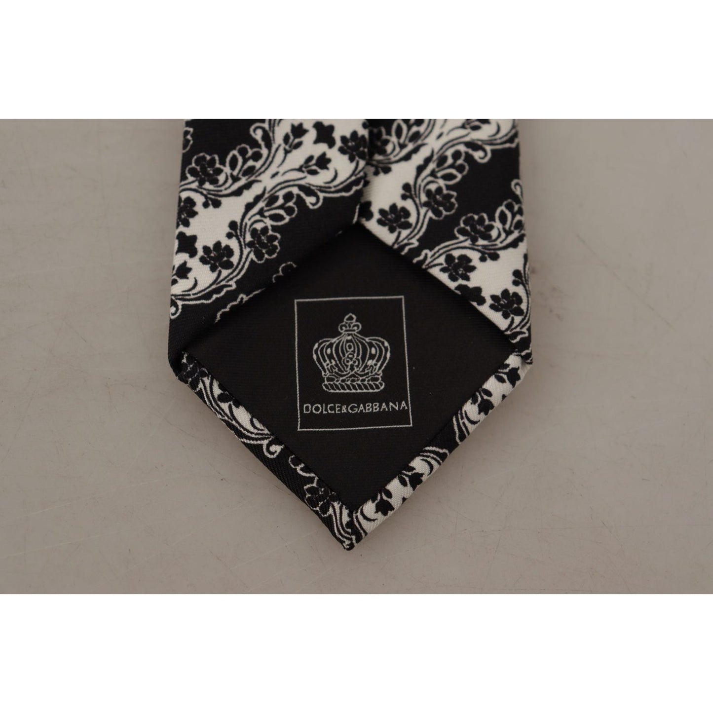 Dolce & Gabbana Elegant Floral Print Silk Bow Tie Dolce & Gabbana Light Slate Gray