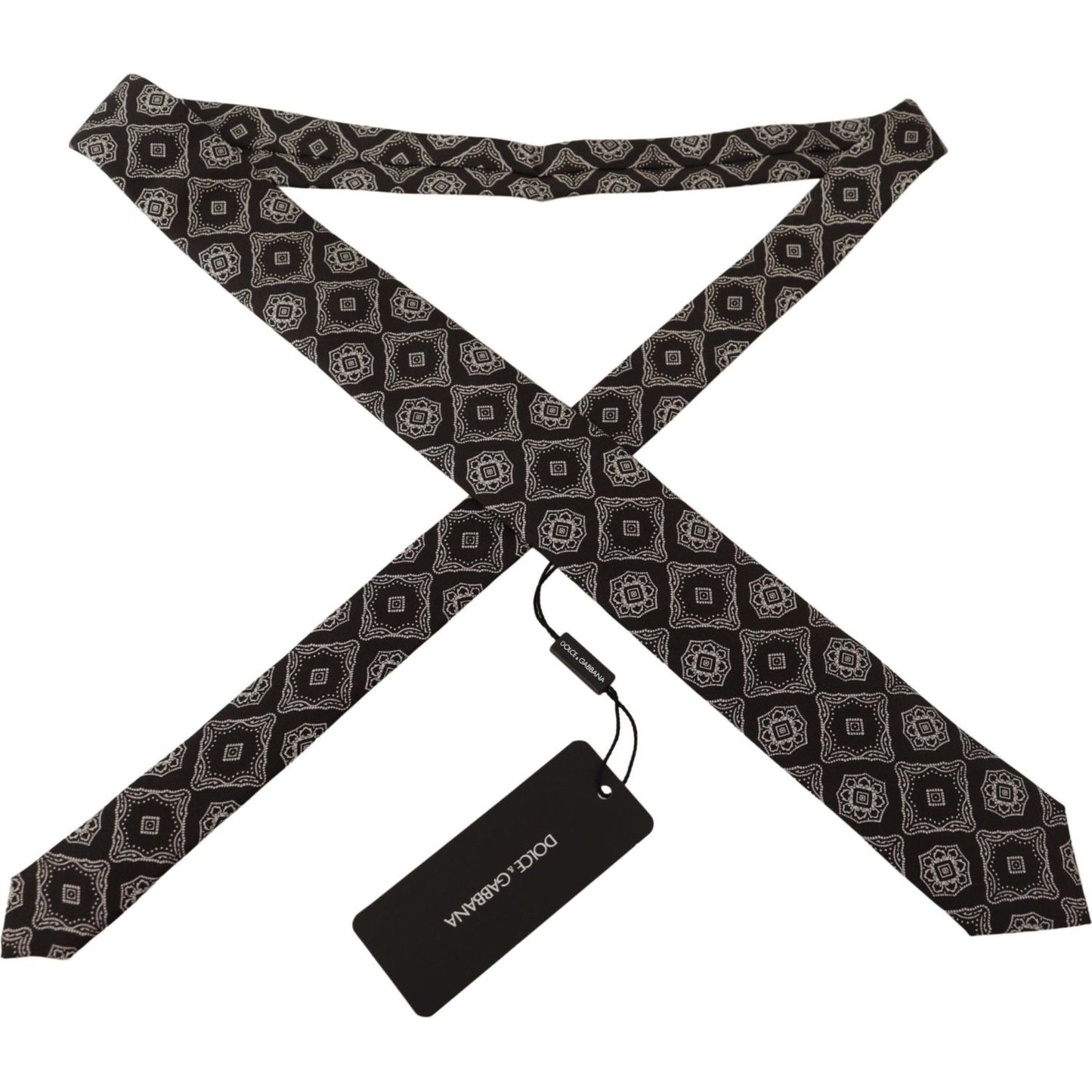 Dolce & Gabbana Elegant Silk Geometric Bow Tie Dolce & Gabbana Dark Slate Gray