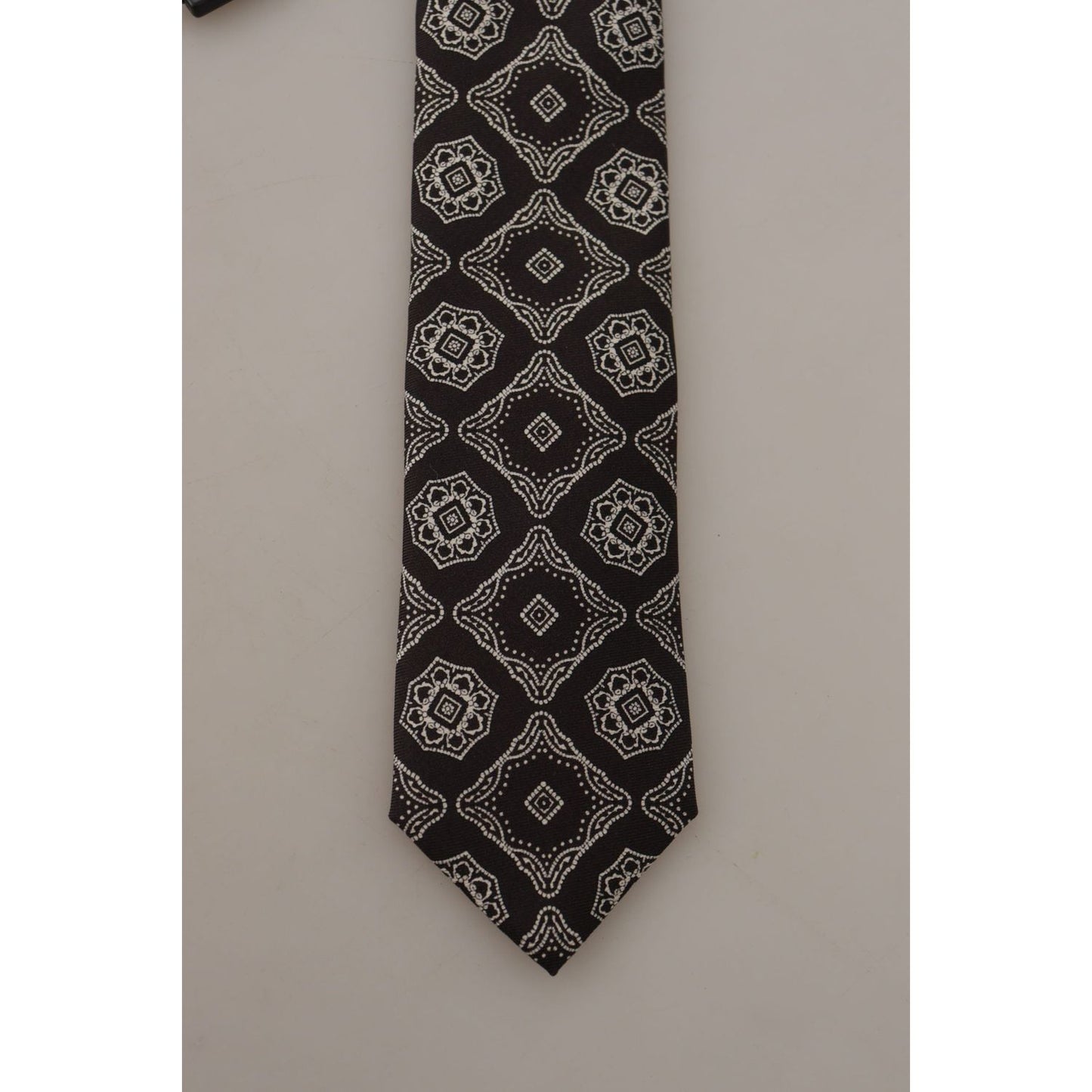 Dolce & Gabbana Elegant Silk Geometric Bow Tie Dolce & Gabbana Rosy Brown