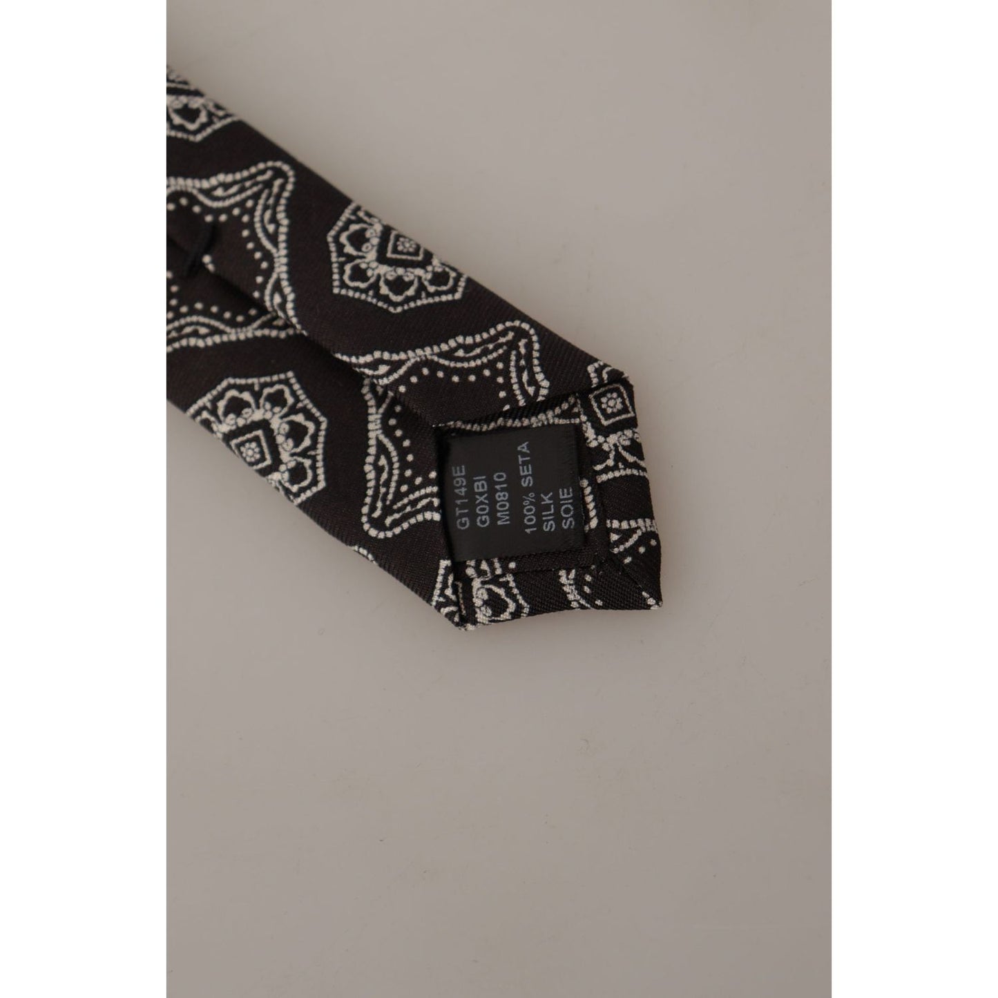 Dolce & Gabbana Elegant Silk Geometric Bow Tie Dolce & Gabbana Dark Gray