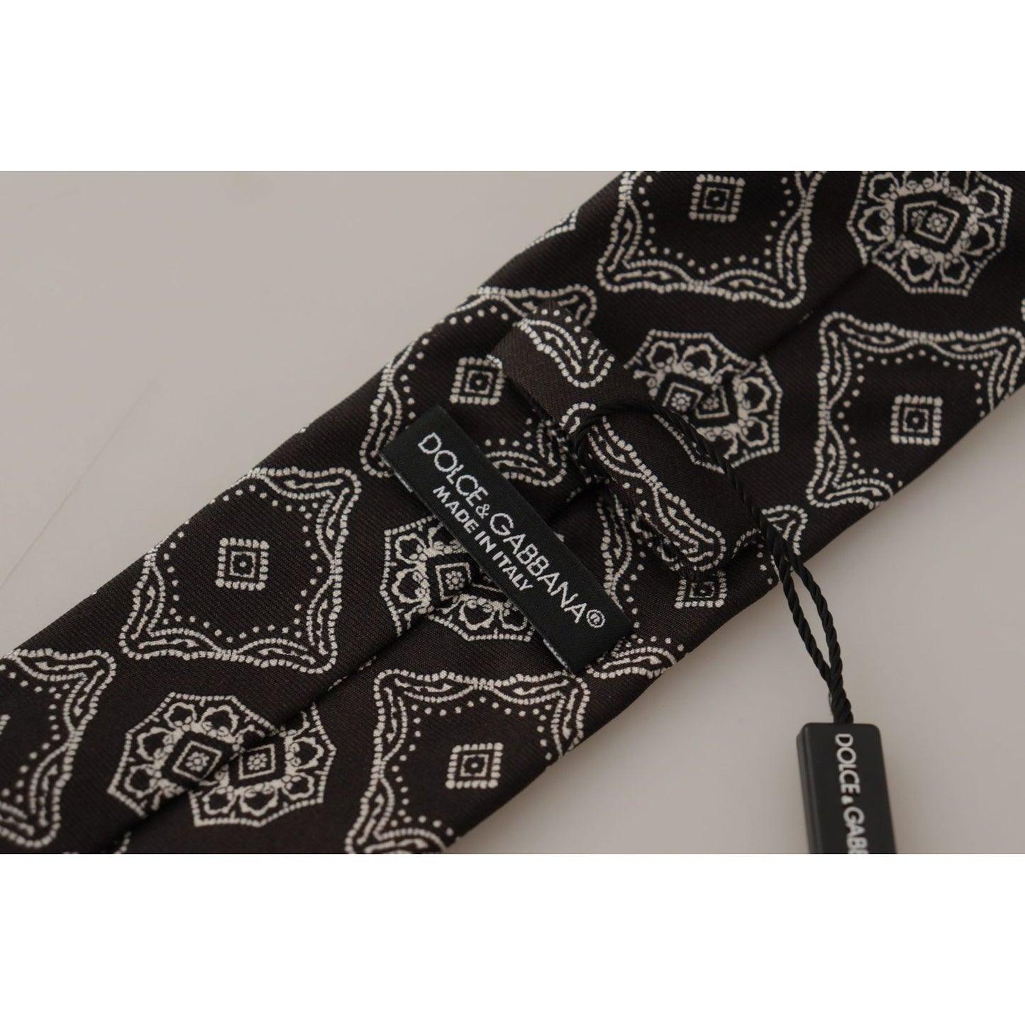 Dolce & Gabbana Elegant Silk Geometric Bow Tie Dolce & Gabbana Dark Gray