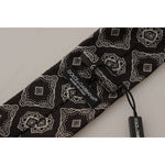 Dolce & Gabbana Elegant Silk Geometric Bow Tie Dolce & Gabbana Dark Gray