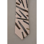 Dolce & Gabbana Pink Pen Dots Print 100% Silk Adjustable Neck Accessory Tie KRA3179
