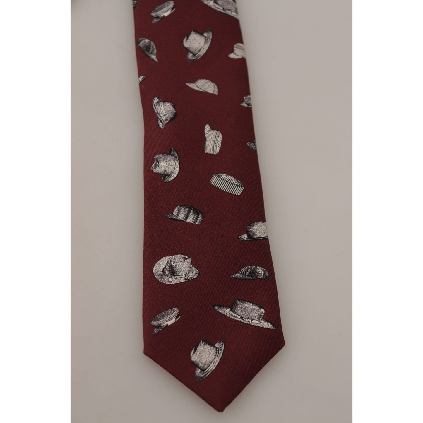 Dolce & Gabbana Maroon Elegance Silk Tie Dolce & Gabbana Dark Gray