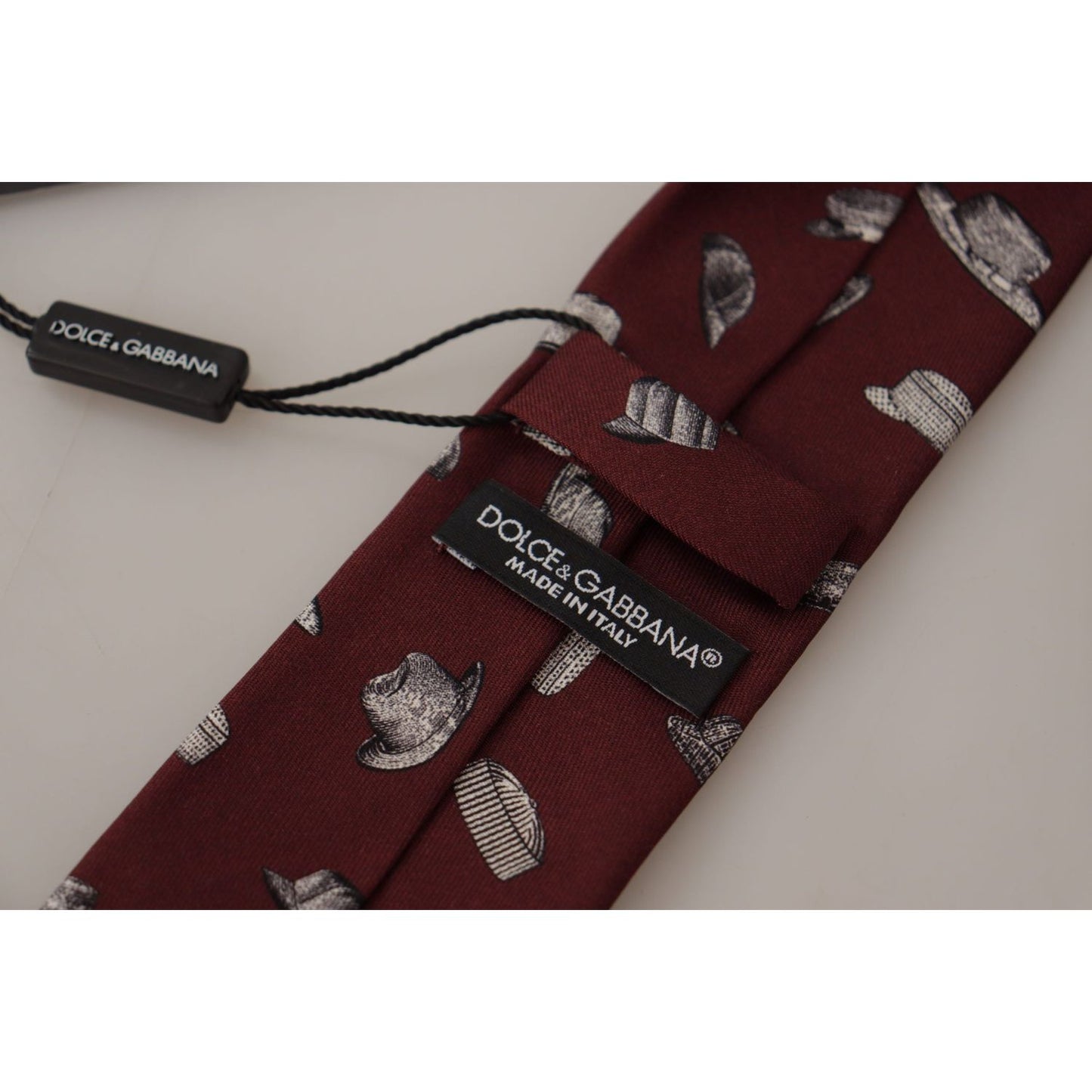Dolce & Gabbana Maroon Elegance Silk Tie Dolce & Gabbana Dark Gray