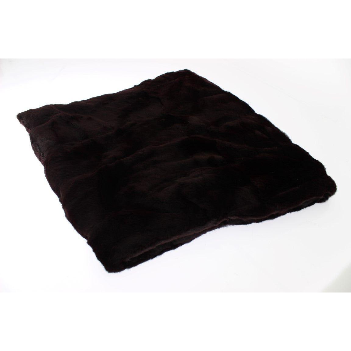 Dolce & Gabbana Exclusive Purple Weasel Fur Hooded Scarf Hood Scarf Dolce & Gabbana Black