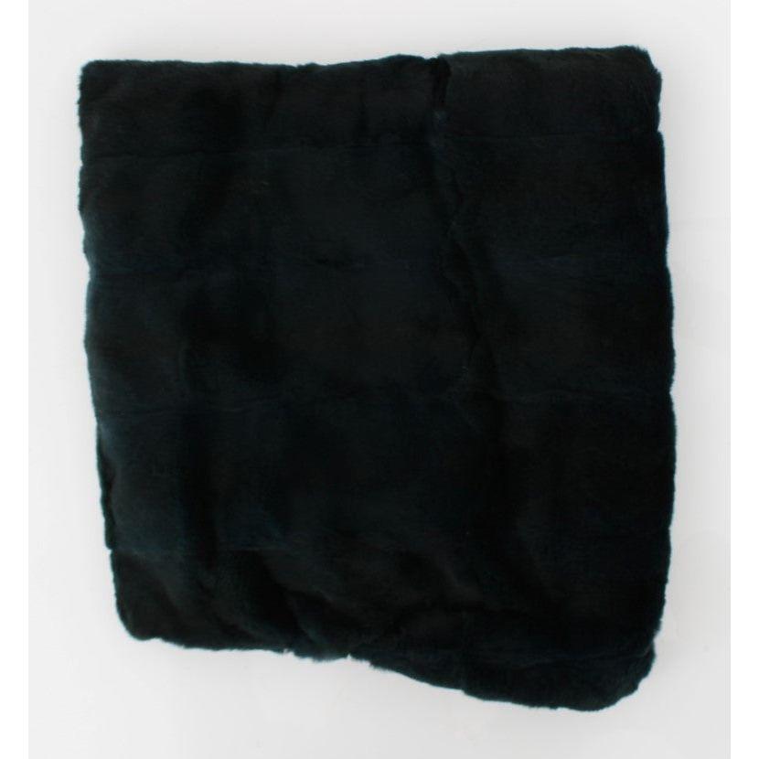 Dolce & Gabbana Exclusive Green Weasel Fur Hooded Scarf Hat Dolce & Gabbana Black