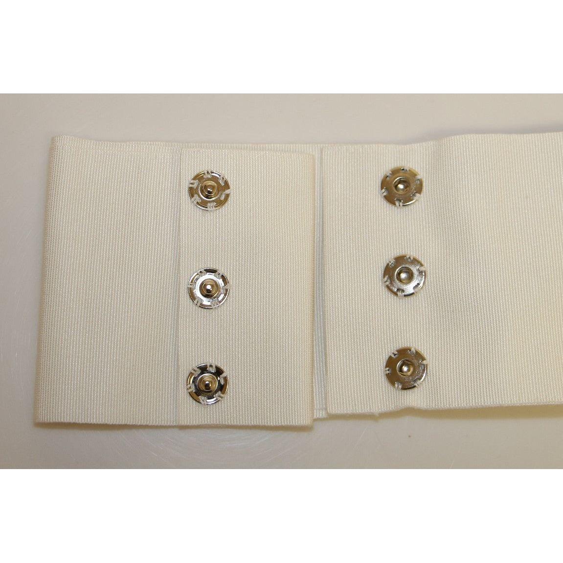 Dolce & Gabbana Embellished Snap Button Waist Belt Belt Dolce & Gabbana Gray