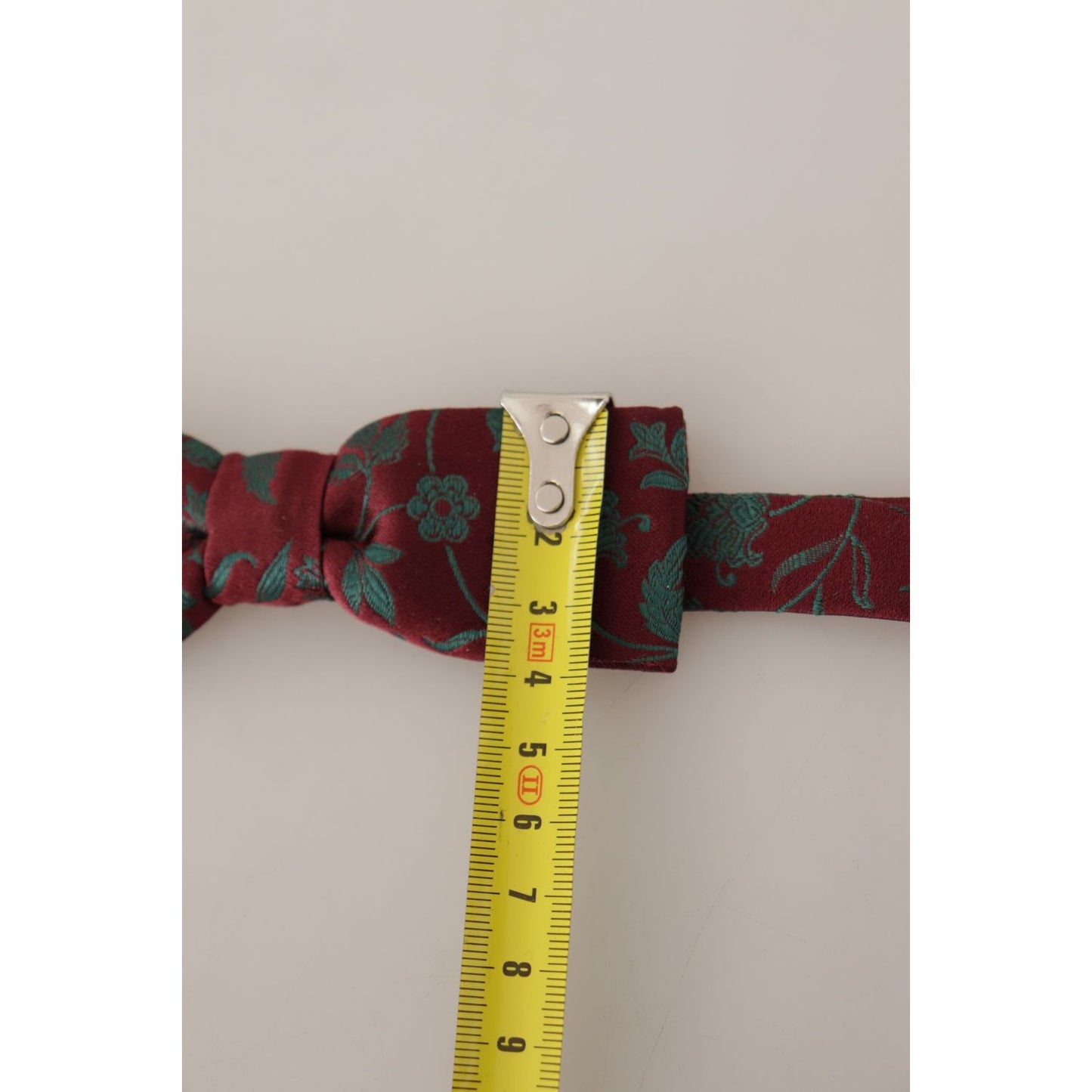 Dolce & Gabbana Elegant Maroon Patterned Bow Tie Dolce & Gabbana Gray