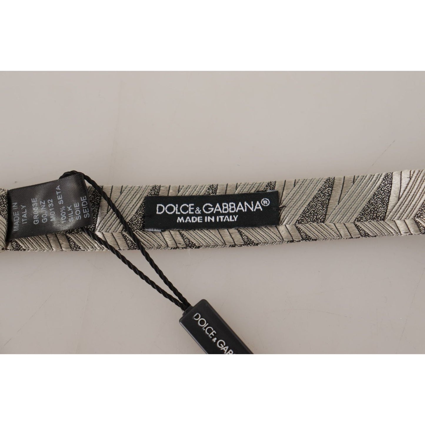 Dolce & Gabbana Elegant Silk Grey Bow Tie Dolce & Gabbana Dark Gray