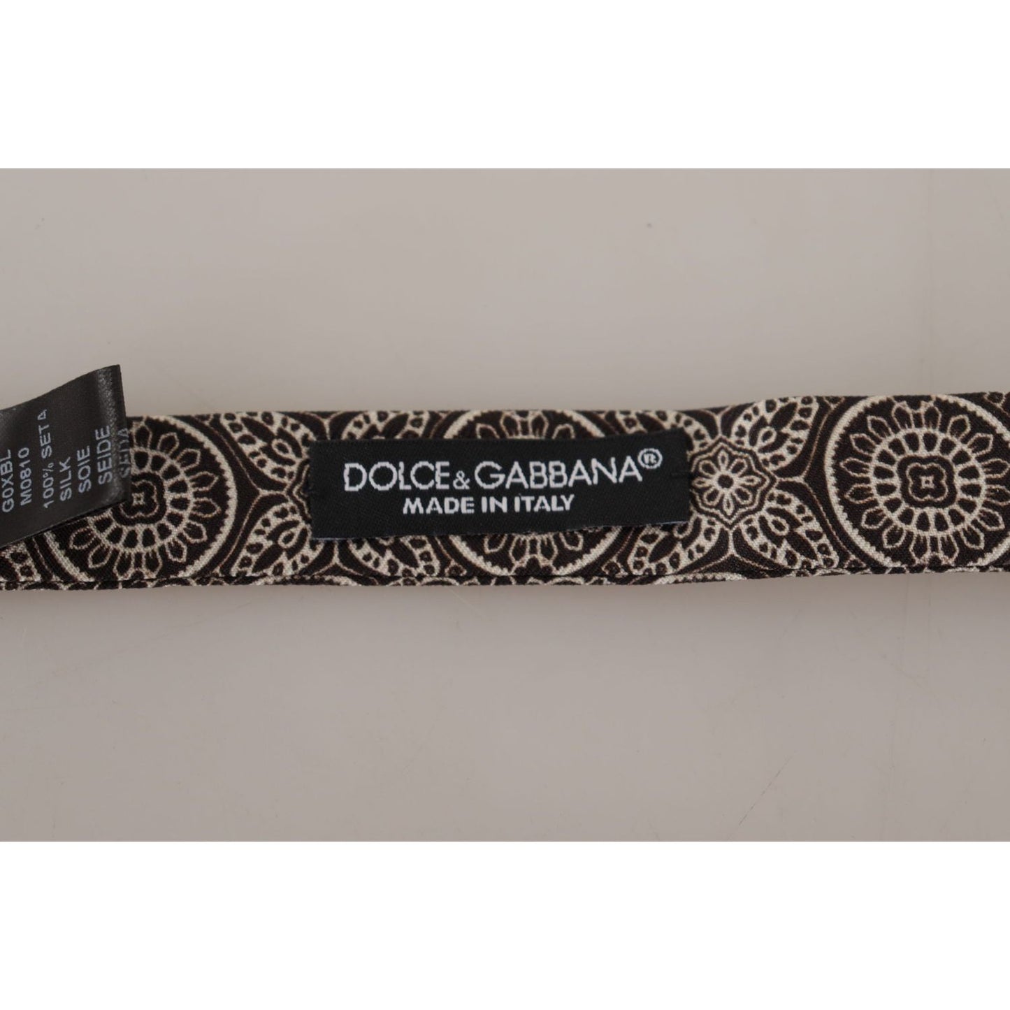 Dolce & Gabbana Elegant Silk Black & White Bow Tie Dolce & Gabbana Dark Gray
