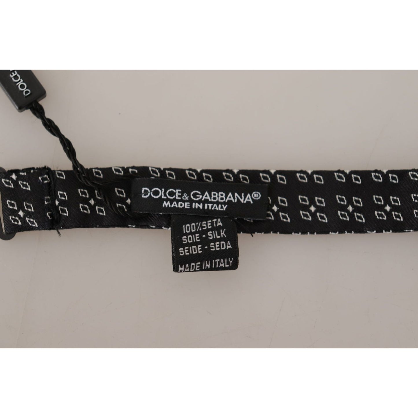 Dolce & Gabbana Elegant Polka Dot Silk Bow Tie Dolce & Gabbana Dark Gray