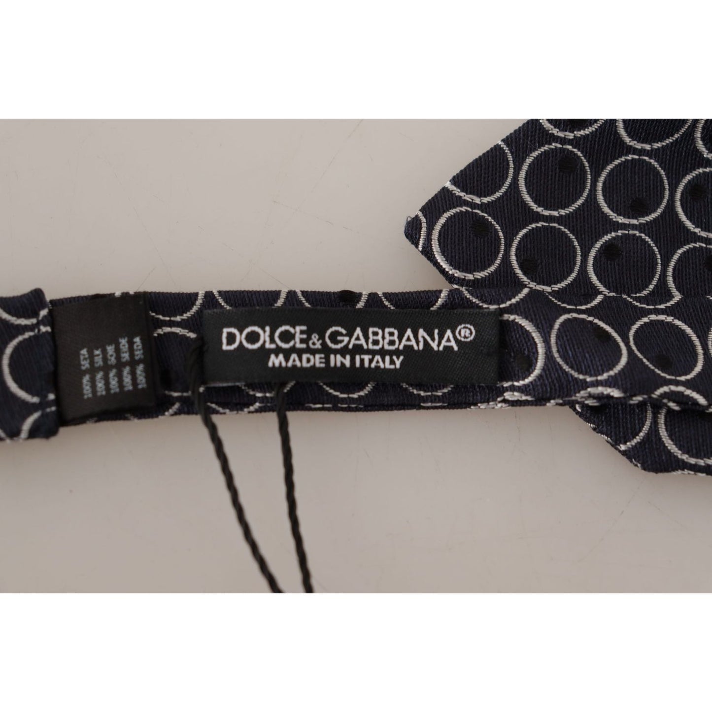 Dolce & Gabbana Elegant Black and White Silk Bow Tie Dolce & Gabbana Dark Gray