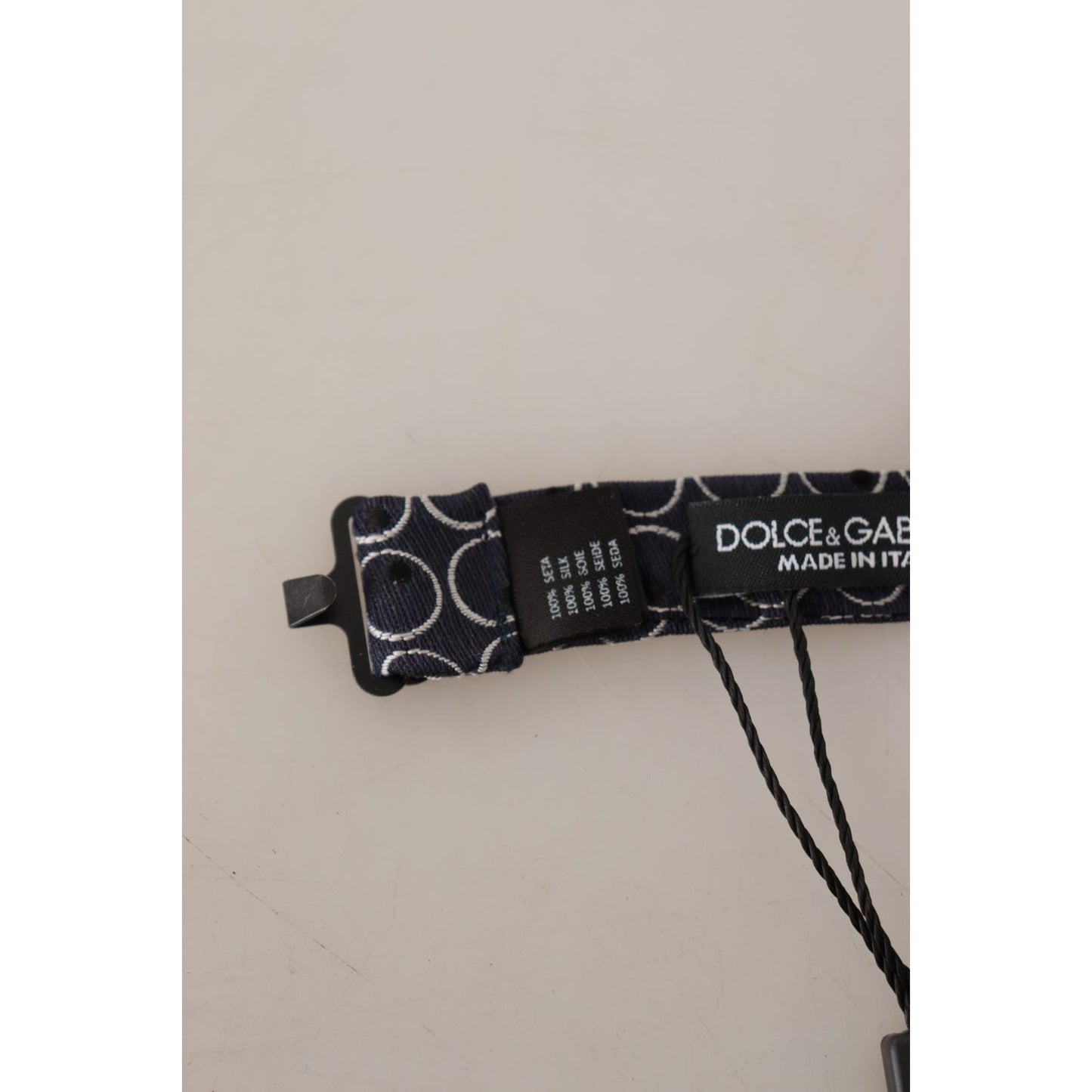 Dolce & Gabbana Elegant Black and White Silk Bow Tie Dolce & Gabbana Gray
