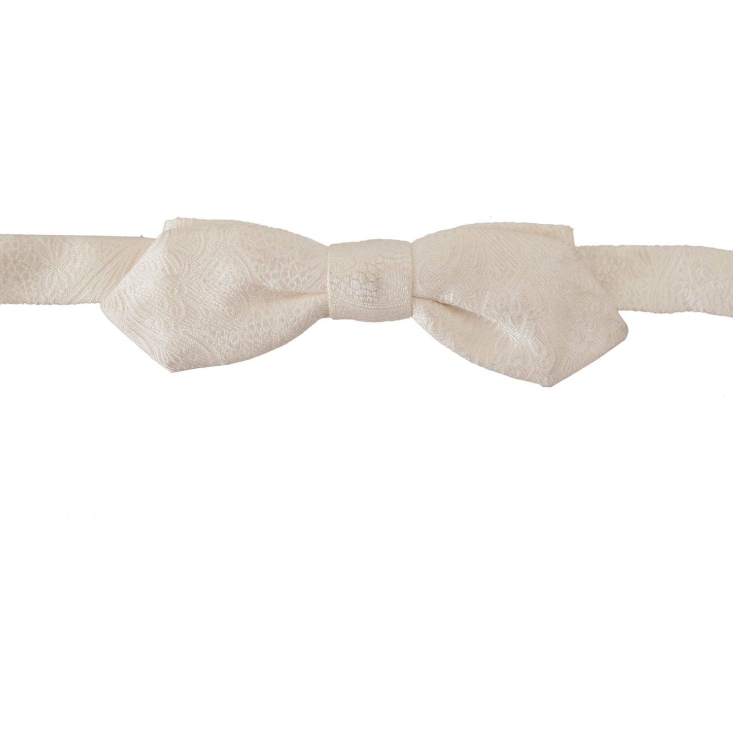 Dolce & Gabbana Elegant White Silk Bow Tie Dolce & Gabbana Gray