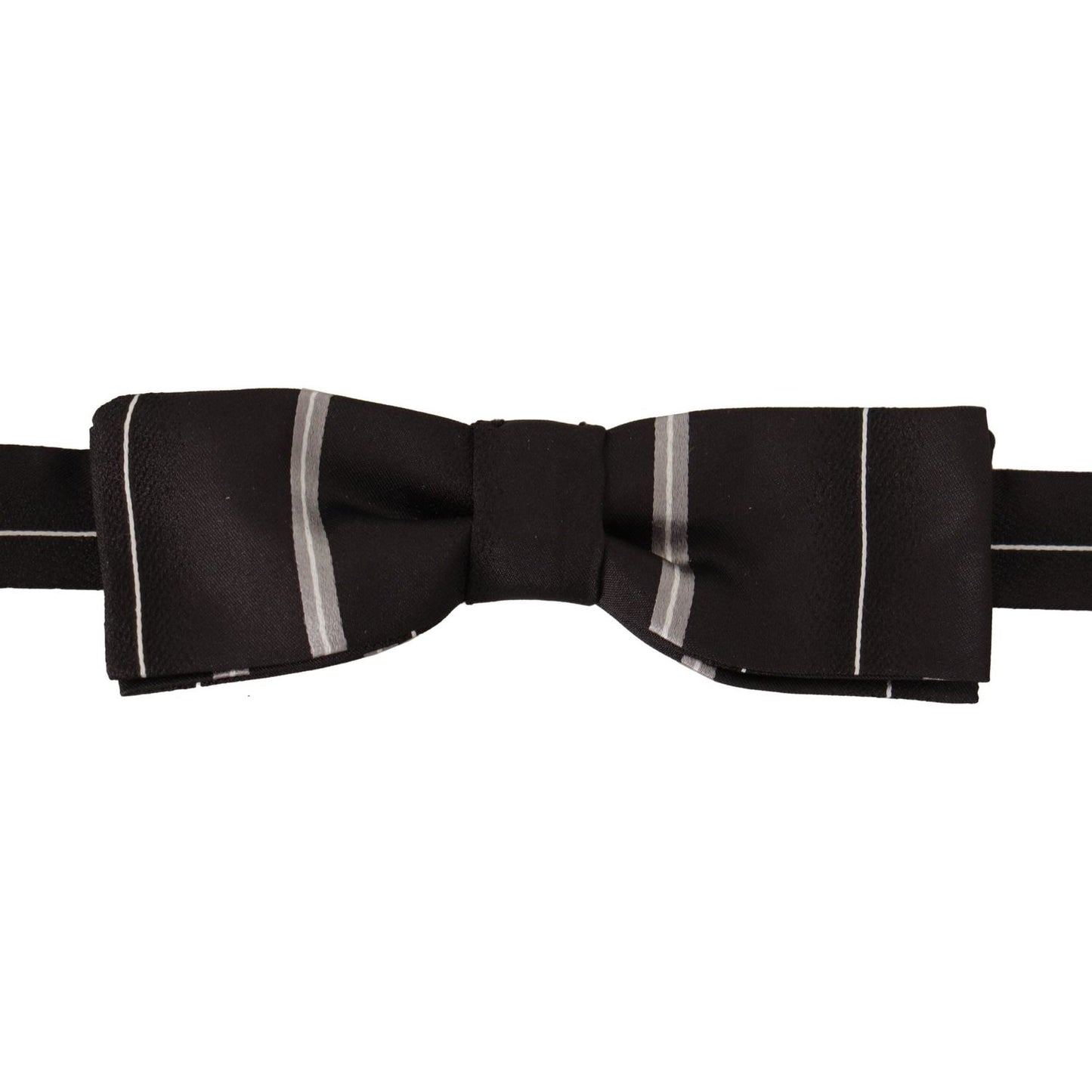 Dolce & Gabbana Elegant Silk Bow Tie in Black and Grey Dolce & Gabbana Black