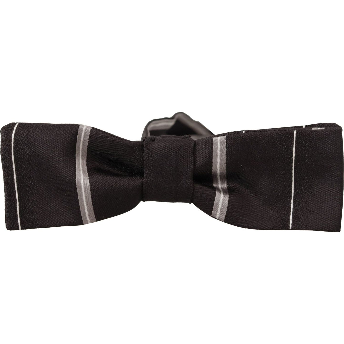 Dolce & Gabbana Elegant Silk Bow Tie in Black and Grey Dolce & Gabbana Black