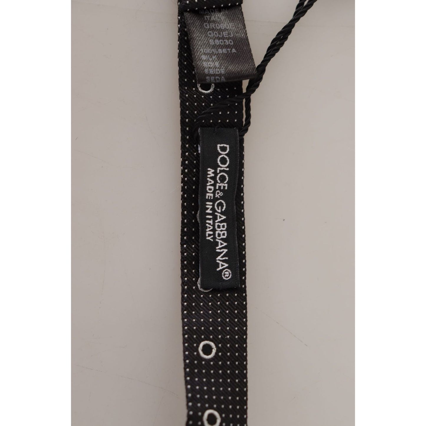 Dolce & Gabbana Polka Dot Silk Bow Tie in Black and White Dolce & Gabbana Dark Gray