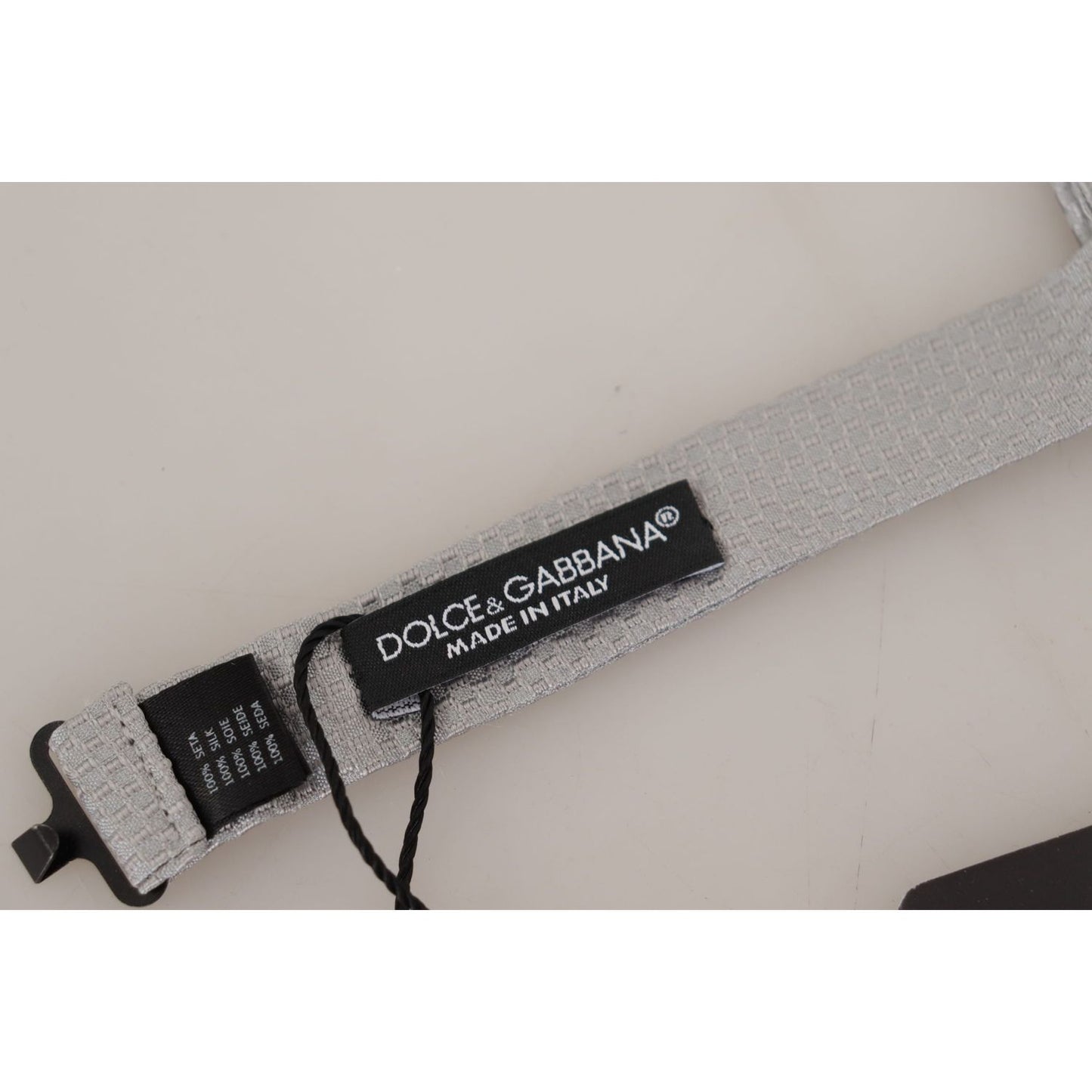 Dolce & Gabbana Chic Gray Silk Bow Tie Dolce & Gabbana Dark Gray
