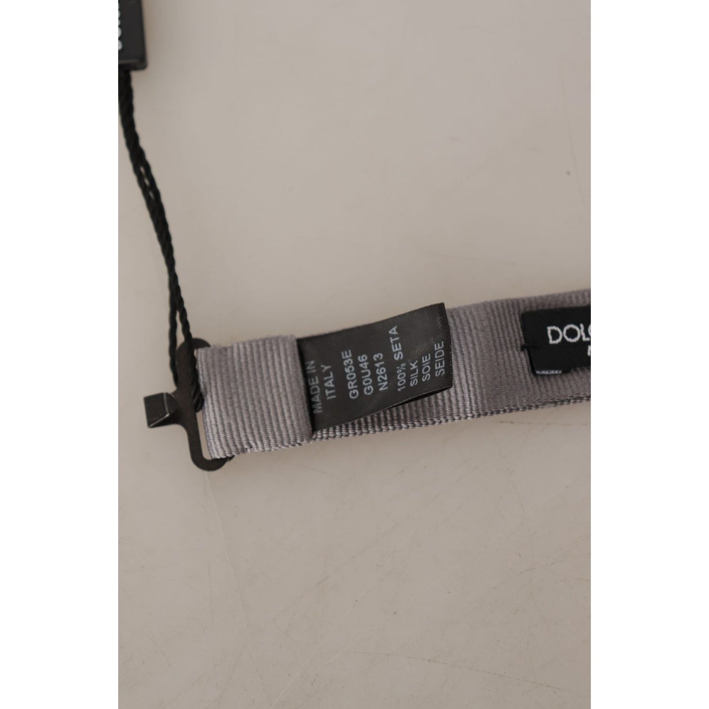 Dolce & Gabbana Elegant Gray Silk Bow Tie Dolce & Gabbana Dark Gray