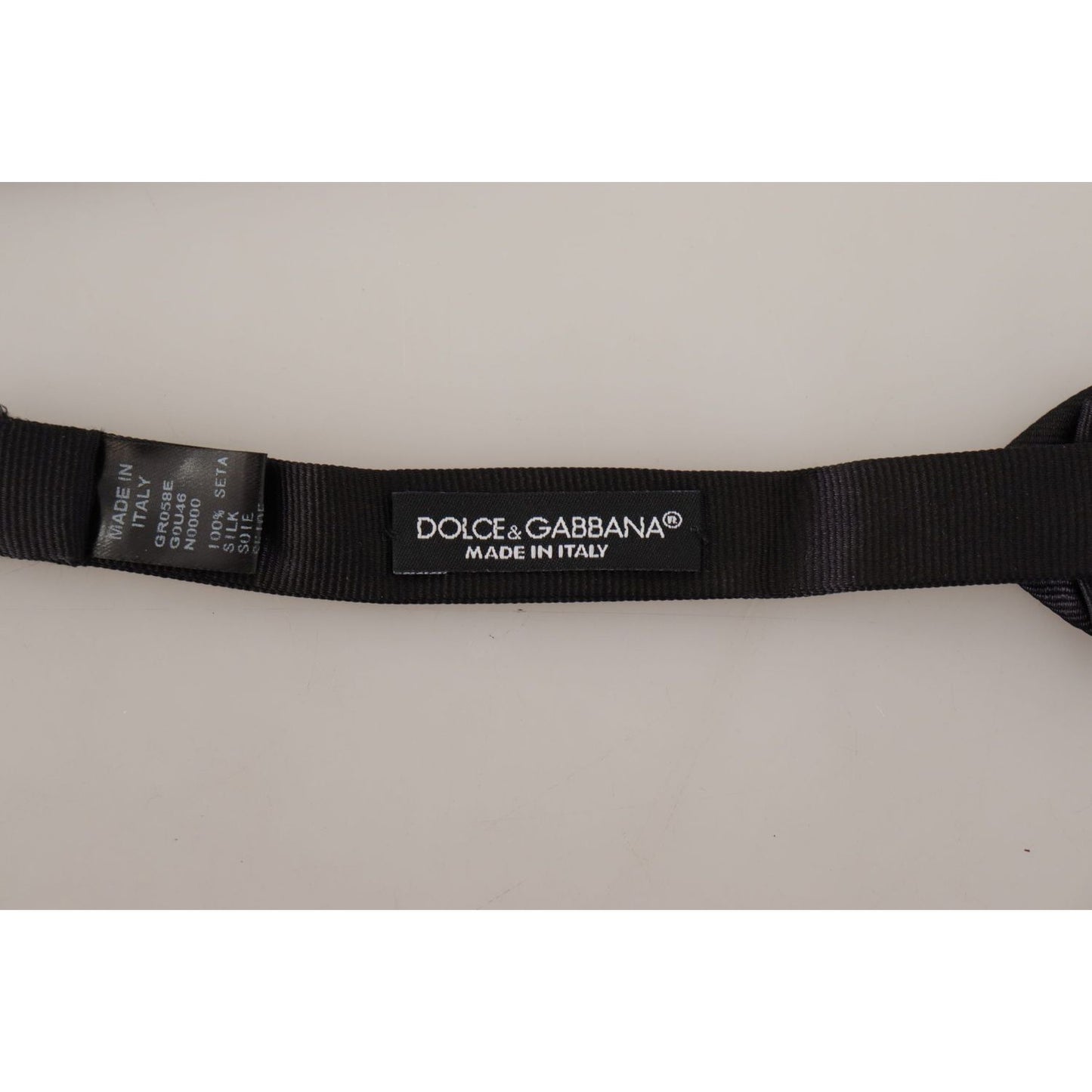 Dolce & Gabbana Elegant Black Silk Bow Tie Dolce & Gabbana Dark Gray