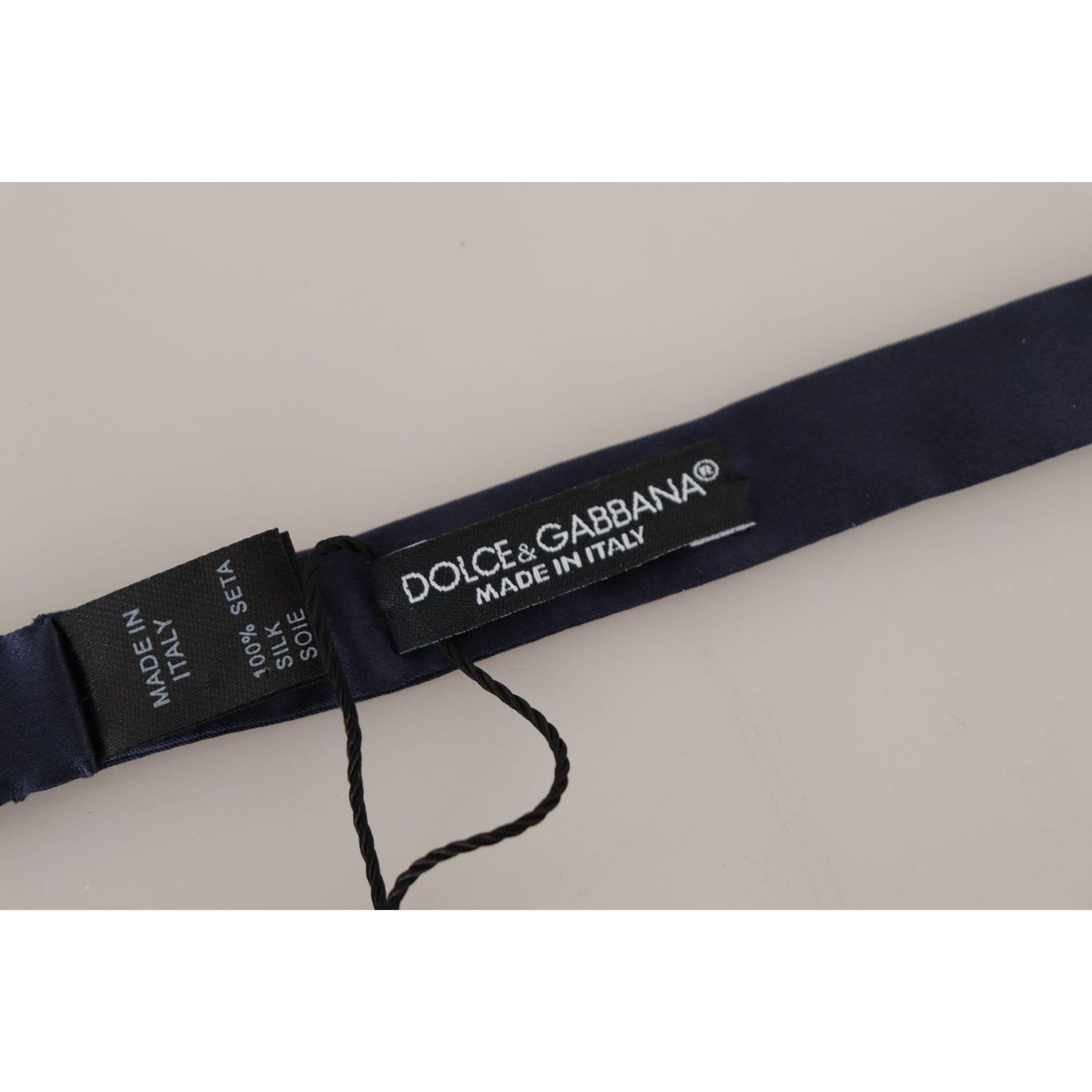 Dolce & Gabbana Stunning Silk Blue Bow Tie Dolce & Gabbana Gray