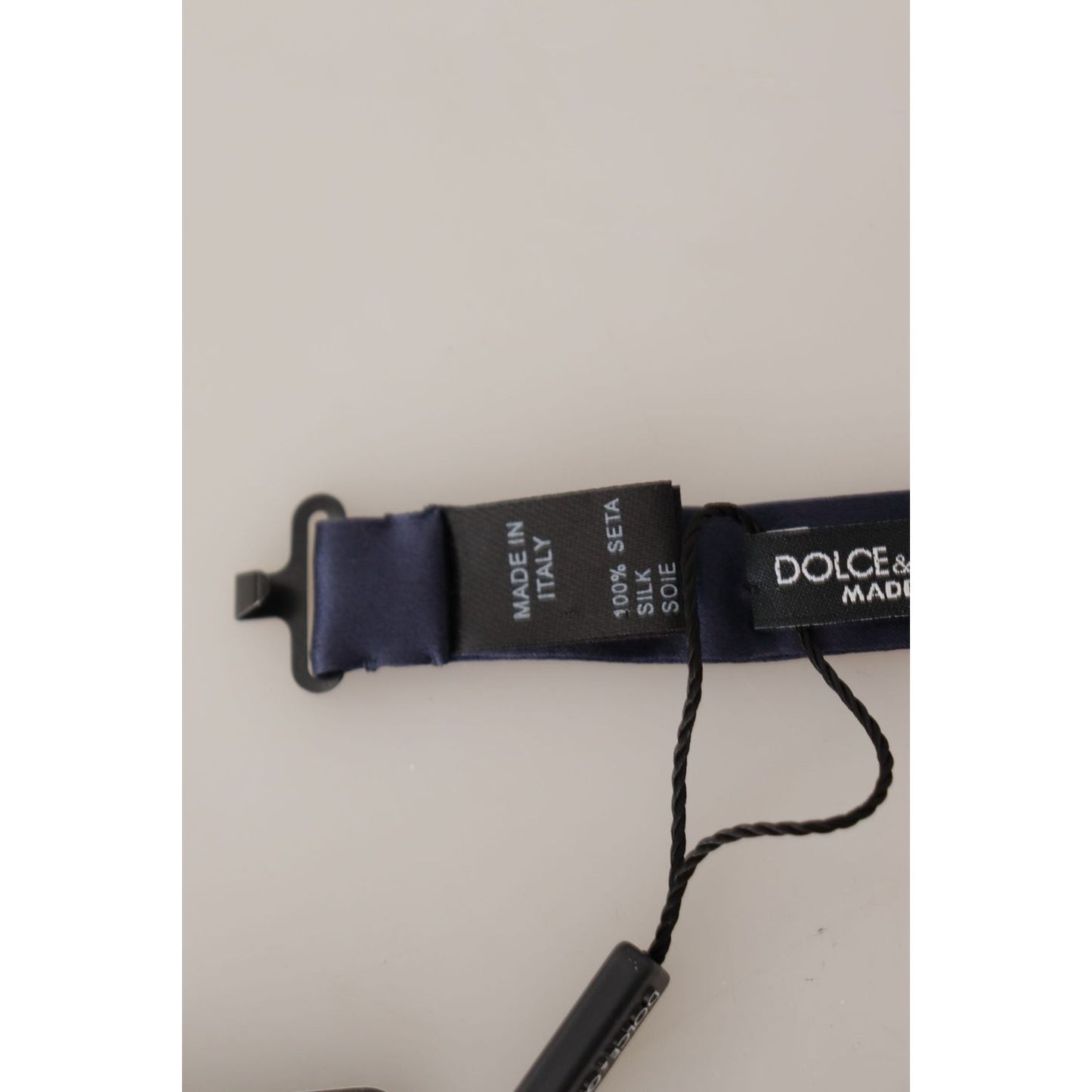 Dolce & Gabbana Stunning Silk Blue Bow Tie Dolce & Gabbana Gray
