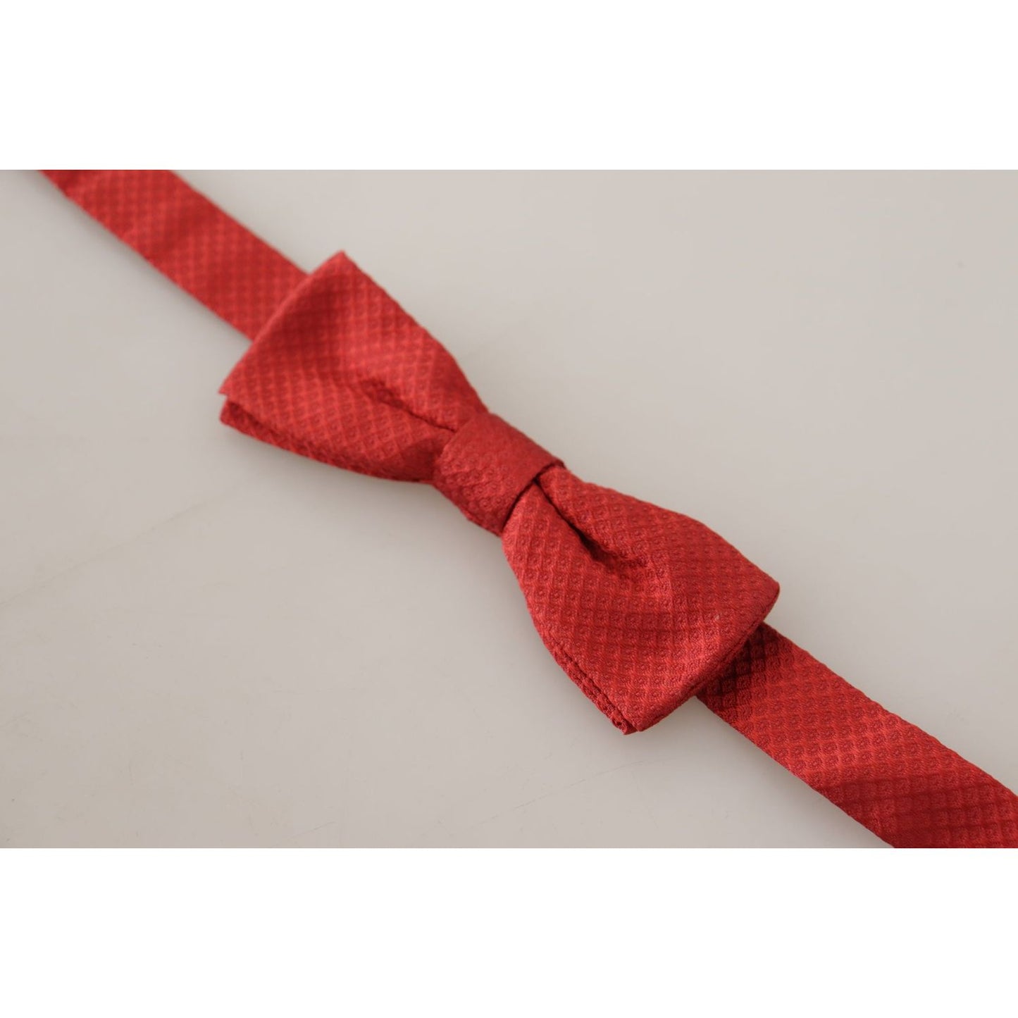 Dolce & Gabbana Elegant Red Silk Bow Tie Dolce & Gabbana Gray