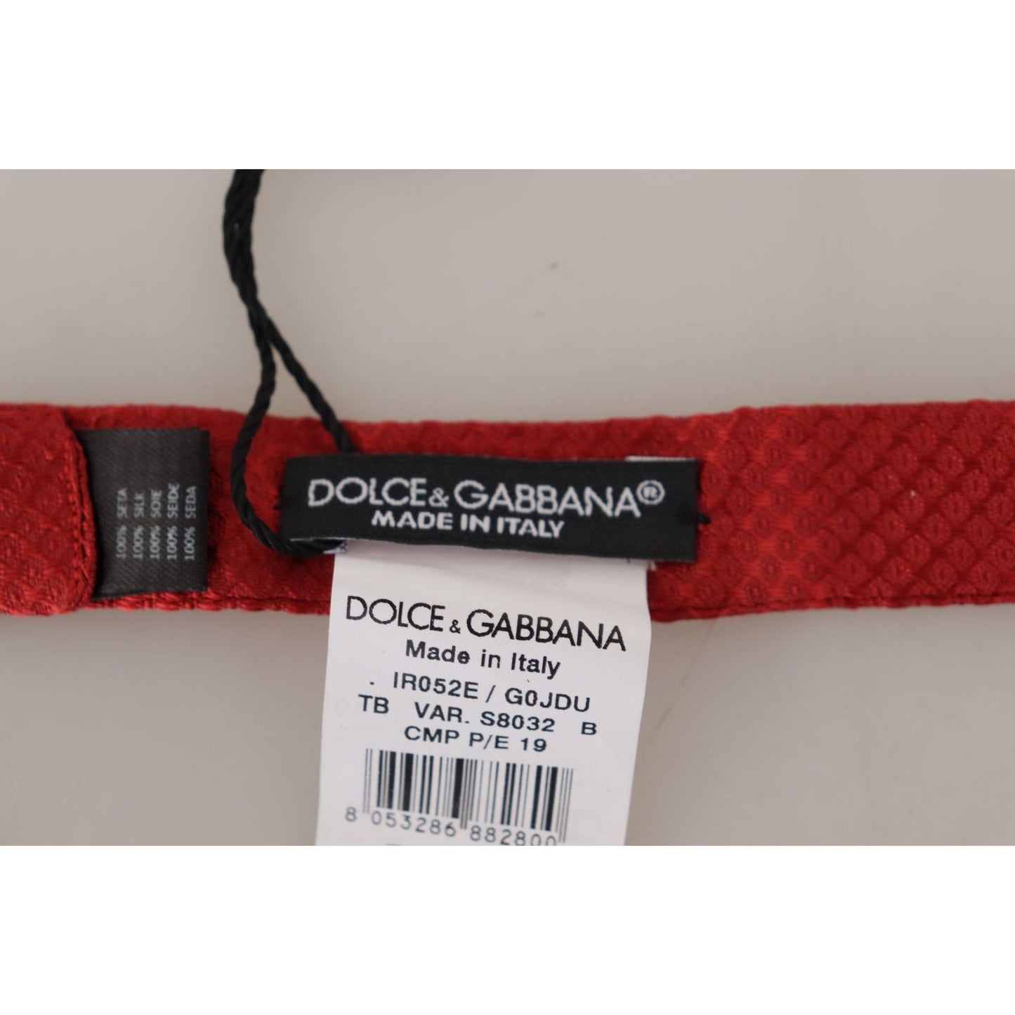 Dolce & Gabbana Elegant Red Silk Bow Tie Dolce & Gabbana Dark Gray