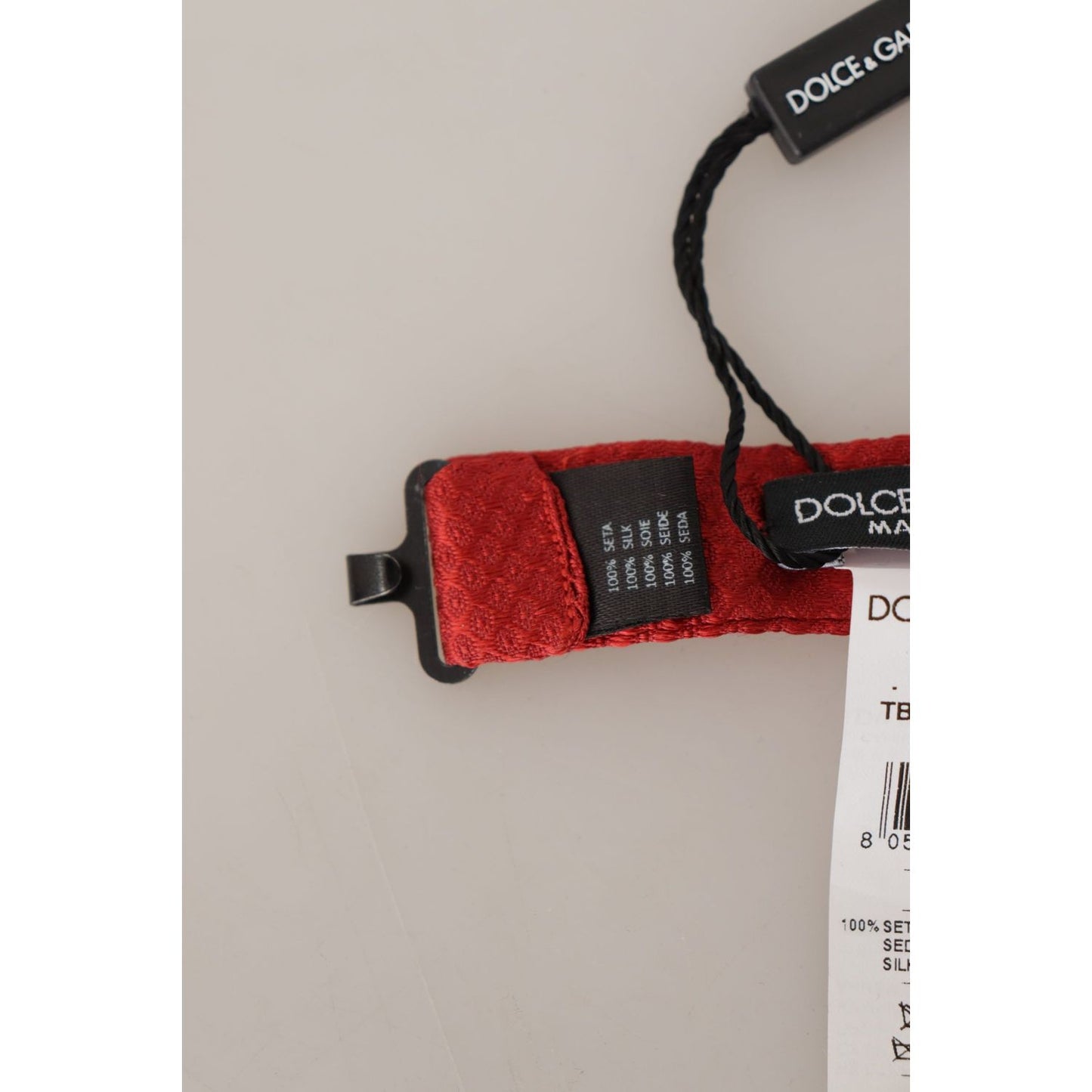 Dolce & Gabbana Elegant Red Silk Bow Tie Dolce & Gabbana Gray