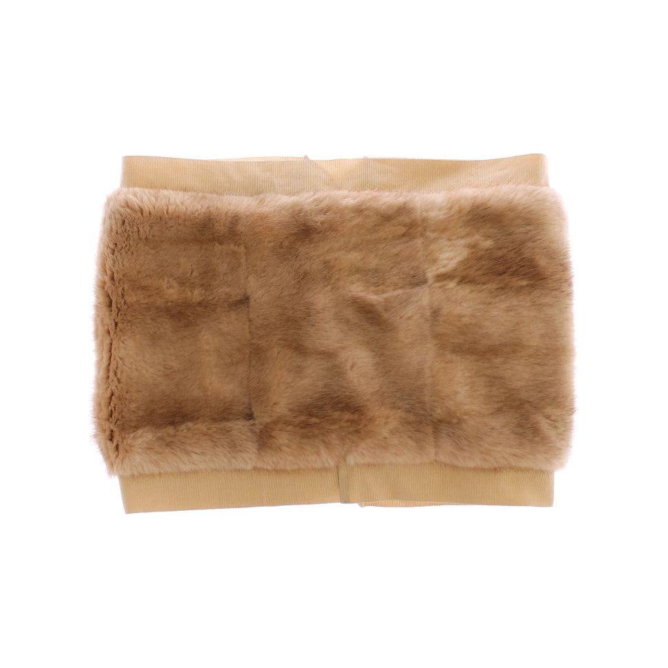 Dolce & Gabbana Exclusive Beige MINK Fur Scarf Wrap Fur Scarves Dolce & Gabbana Sienna