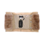 Dolce & Gabbana Exclusive Beige MINK Fur Scarf Wrap Fur Scarves Dolce & Gabbana Rosy Brown