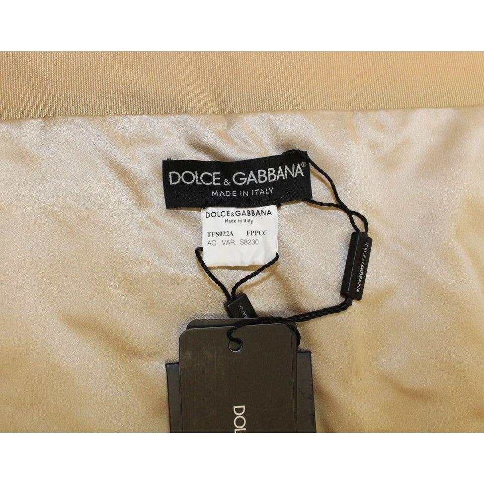 Dolce & Gabbana Exclusive Beige MINK Fur Scarf Wrap Fur Scarves Dolce & Gabbana Tan