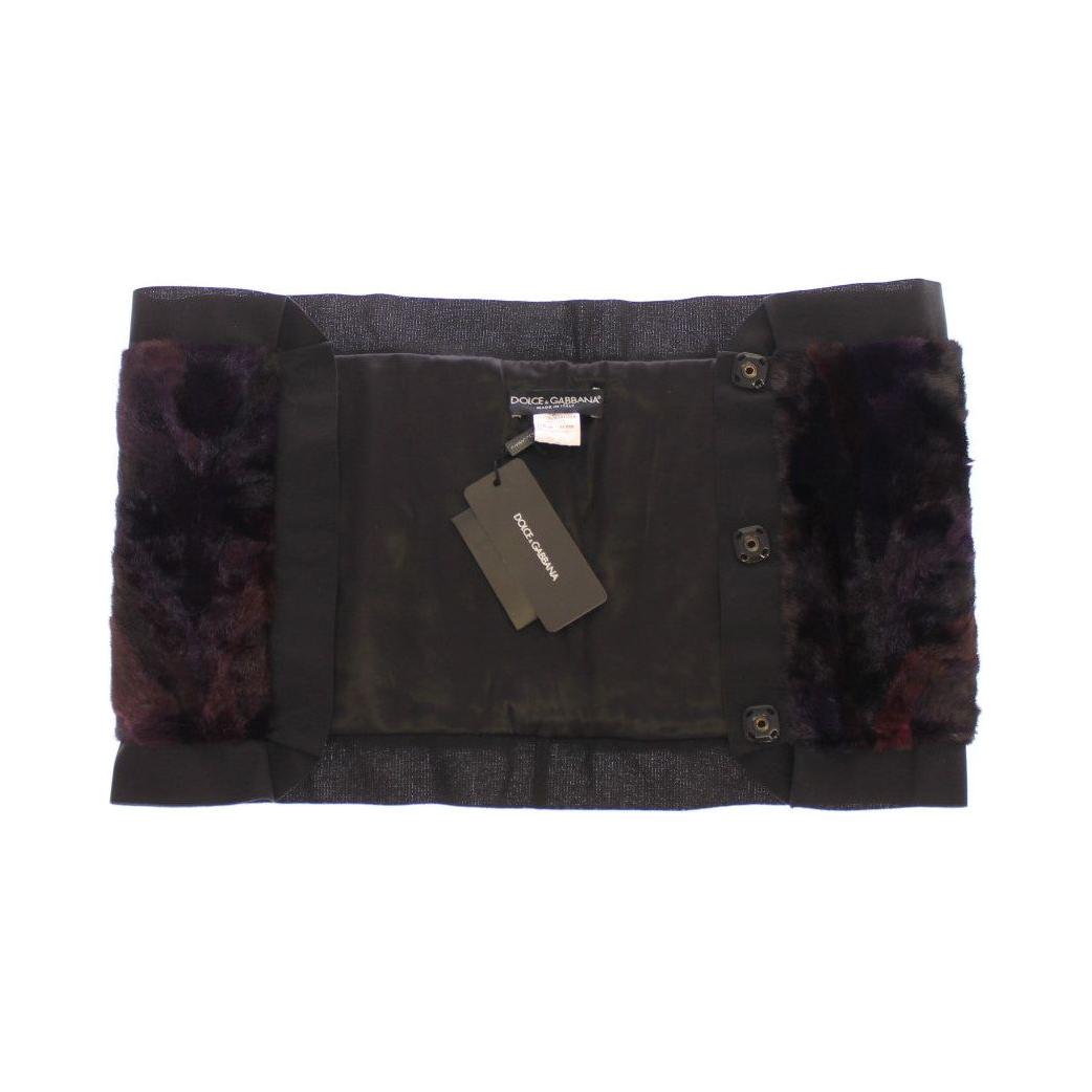 Dolce & Gabbana Exquisite Purple MINK Fur Scarf Wrap Dolce & Gabbana Dark Slate Gray