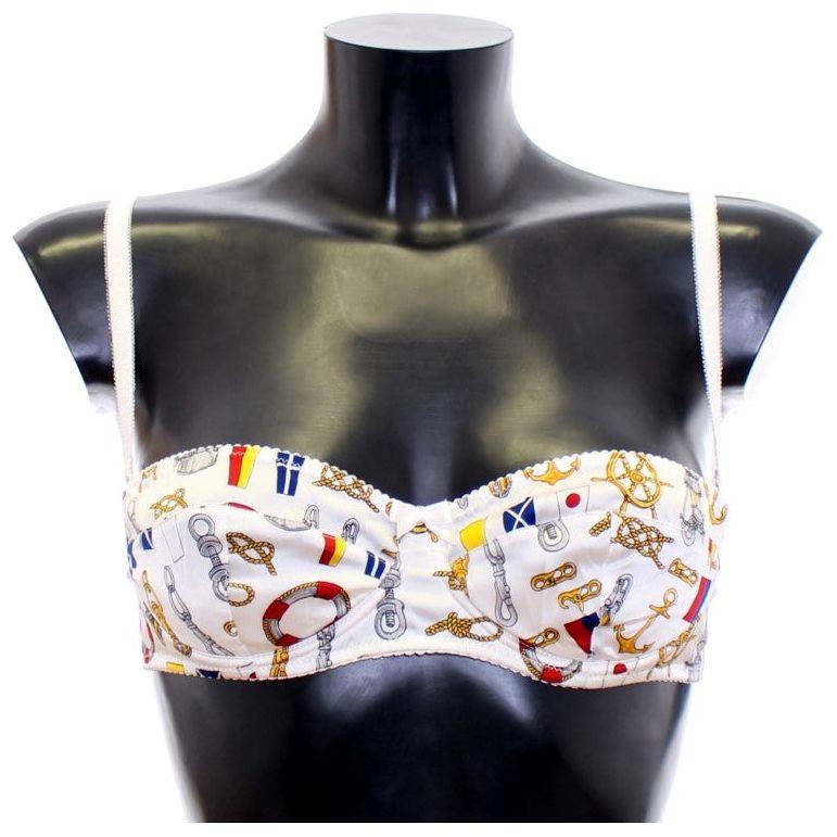 Dolce & Gabbana Elegant White Sailor Print Lingerie Set Dolce & Gabbana Dark Slate Gray