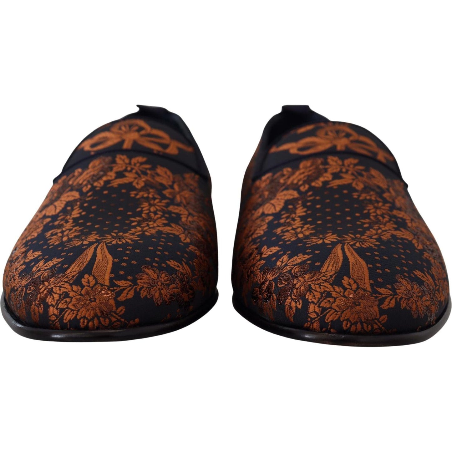 Dolce & Gabbana Elegant Floral Slip-On Loafers Dolce & Gabbana Black